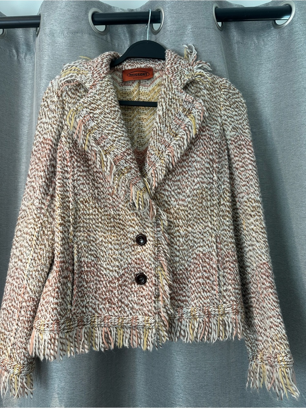 Missoni Multicolor Bouclé Fringe Blazer